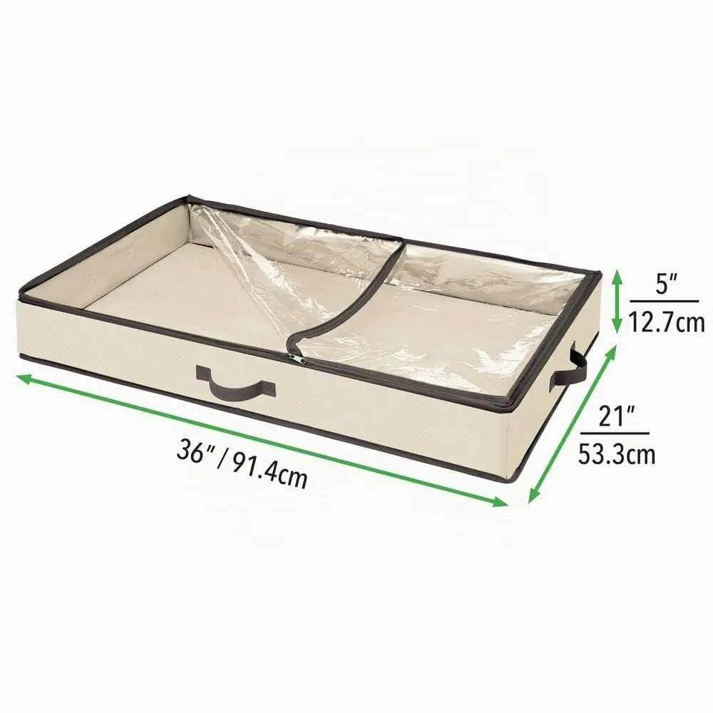 mDesign Unterbettkommode Unterbettbox creme espresso mit Deckel