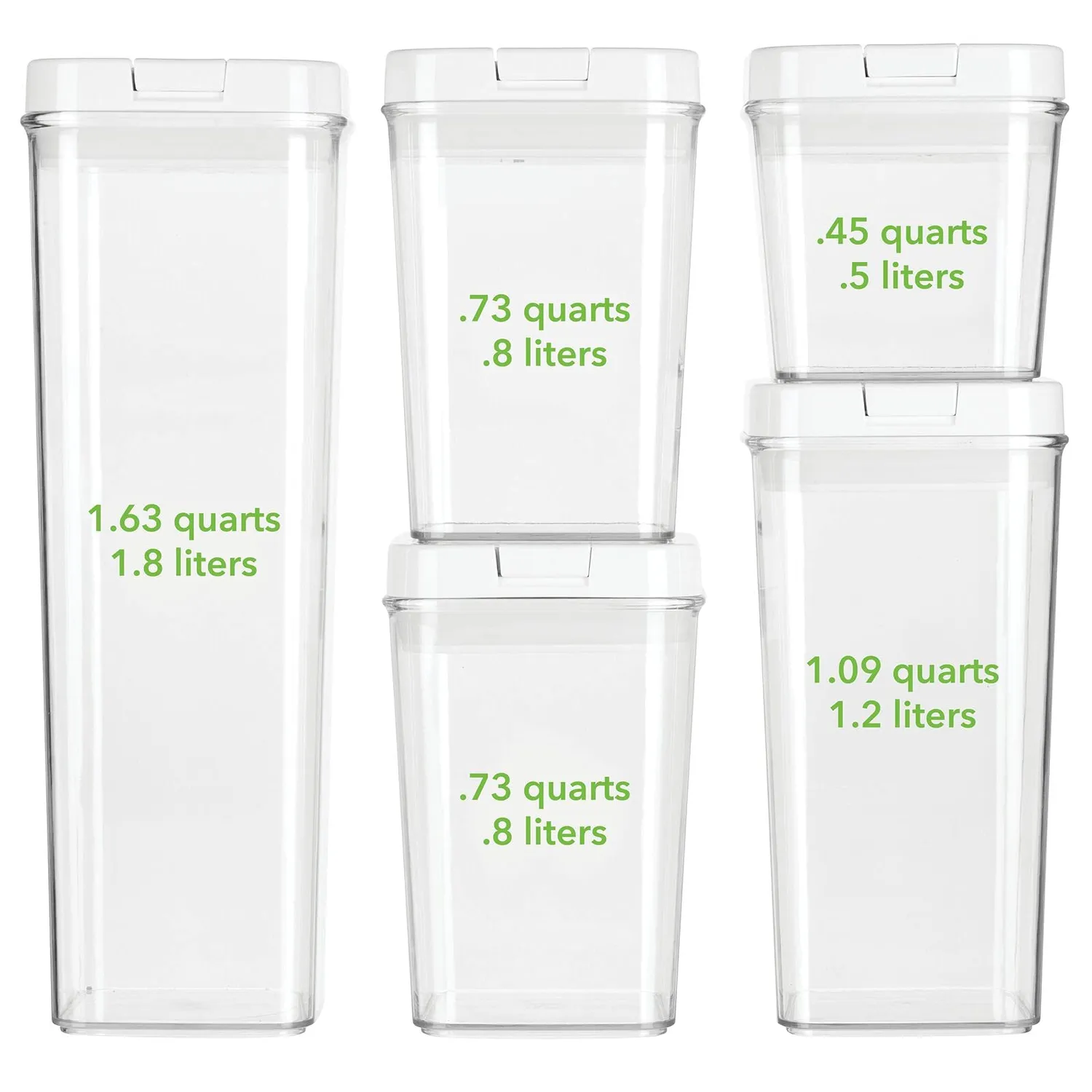 mDesign Vorratsdosen Set 5er transparent luftdicht BPA-frei