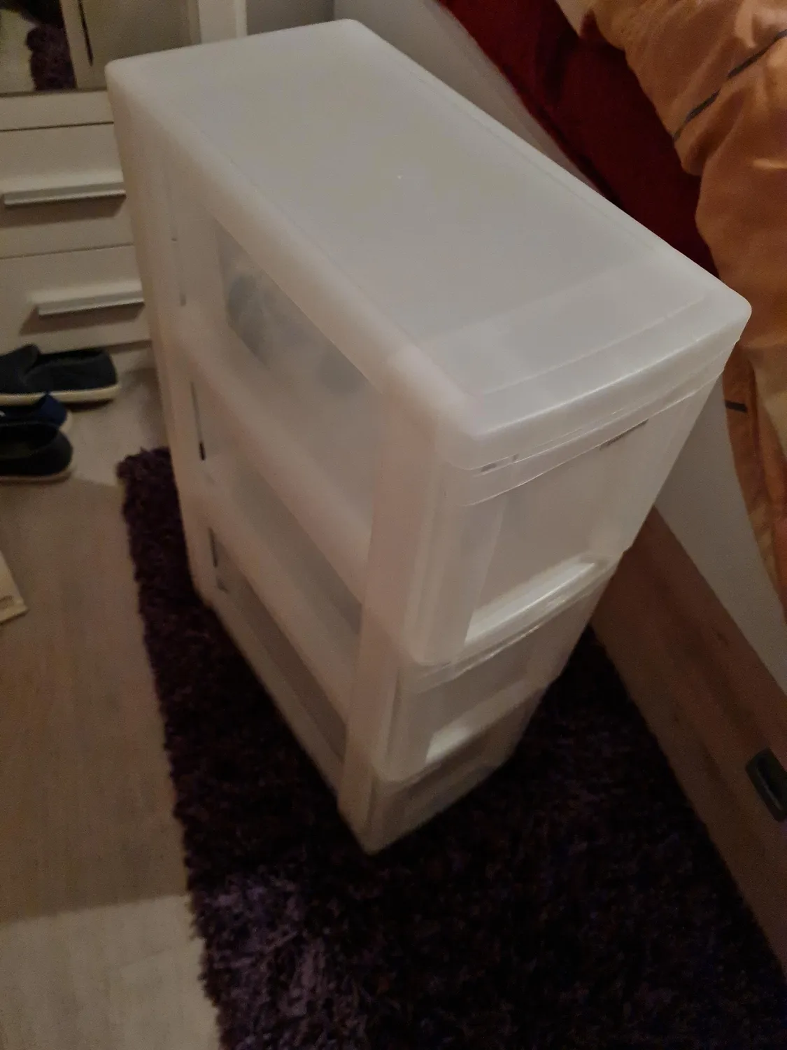 Iris Ohyama NSC-203 Rollcontainer weiß 3x10L mit Rollen