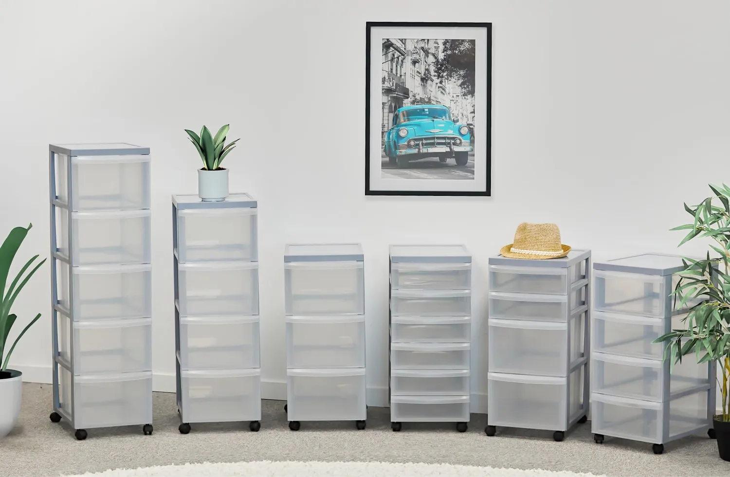 Iris Ohyama A4 Drawer DC-303 Rollcontainer Grau 3x15L