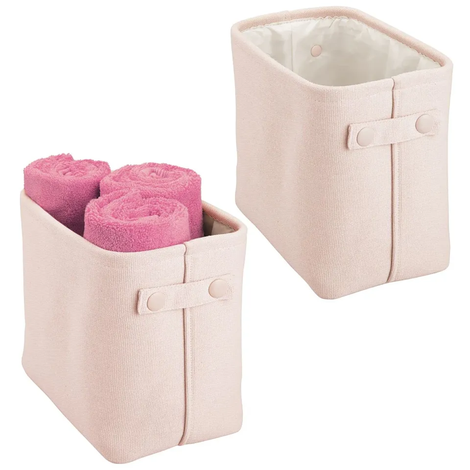 mDesign Aufbewahrungskorb Baumwolle hellrosa 2er-Set