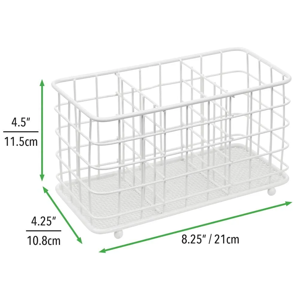 mDesign 07959MDKEU Besteckhalter Metall weiß 3 Fächer