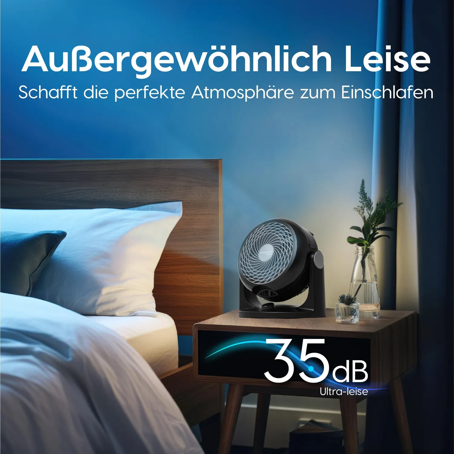 Iris Ohyama Woozoo PCF-HD18N Tischventilator Schwarz 23 m²