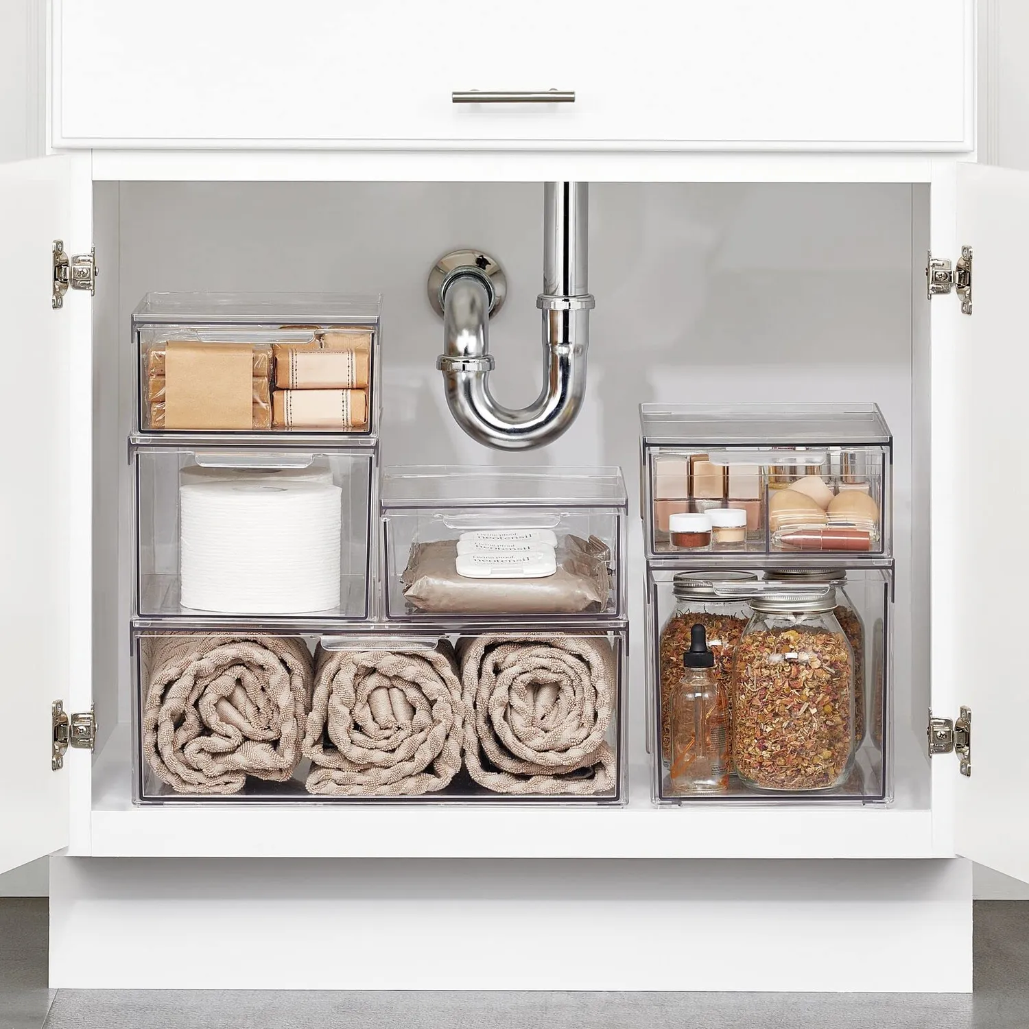 mDesign Kosmetikorganizer Schubladenbox Transparent 2er Set