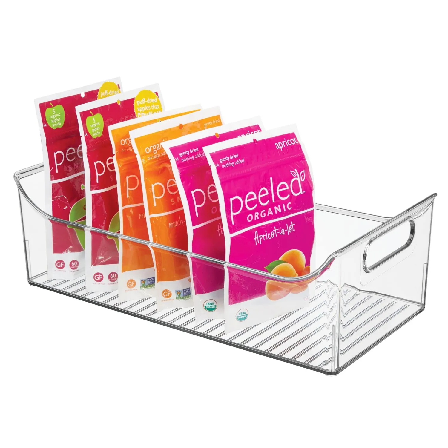 mDesign Kühlschrank Organizer transparent 2er-Set Griffe