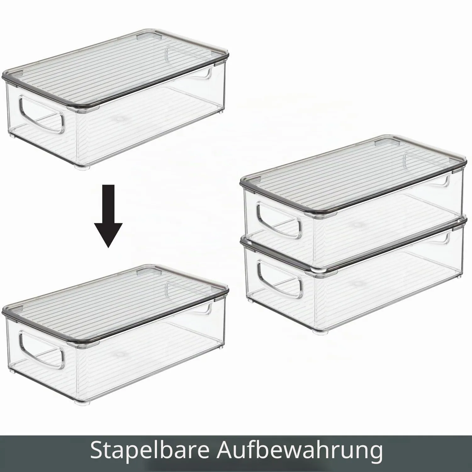 mDesign Bürobox Aufbewahrungsbox transparent 4er-Set