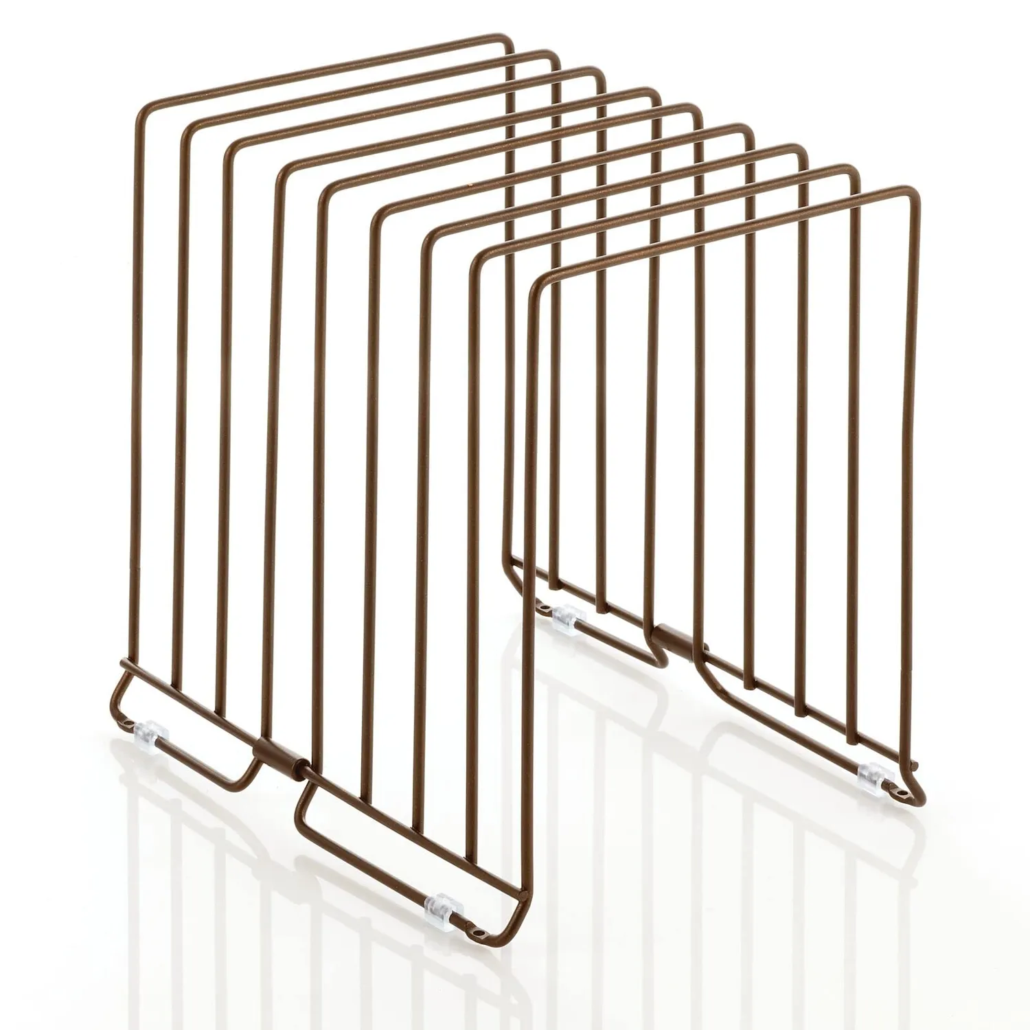 mDesign Küchen Organizer Metall Pfannenhalter 8 Fächer bronze