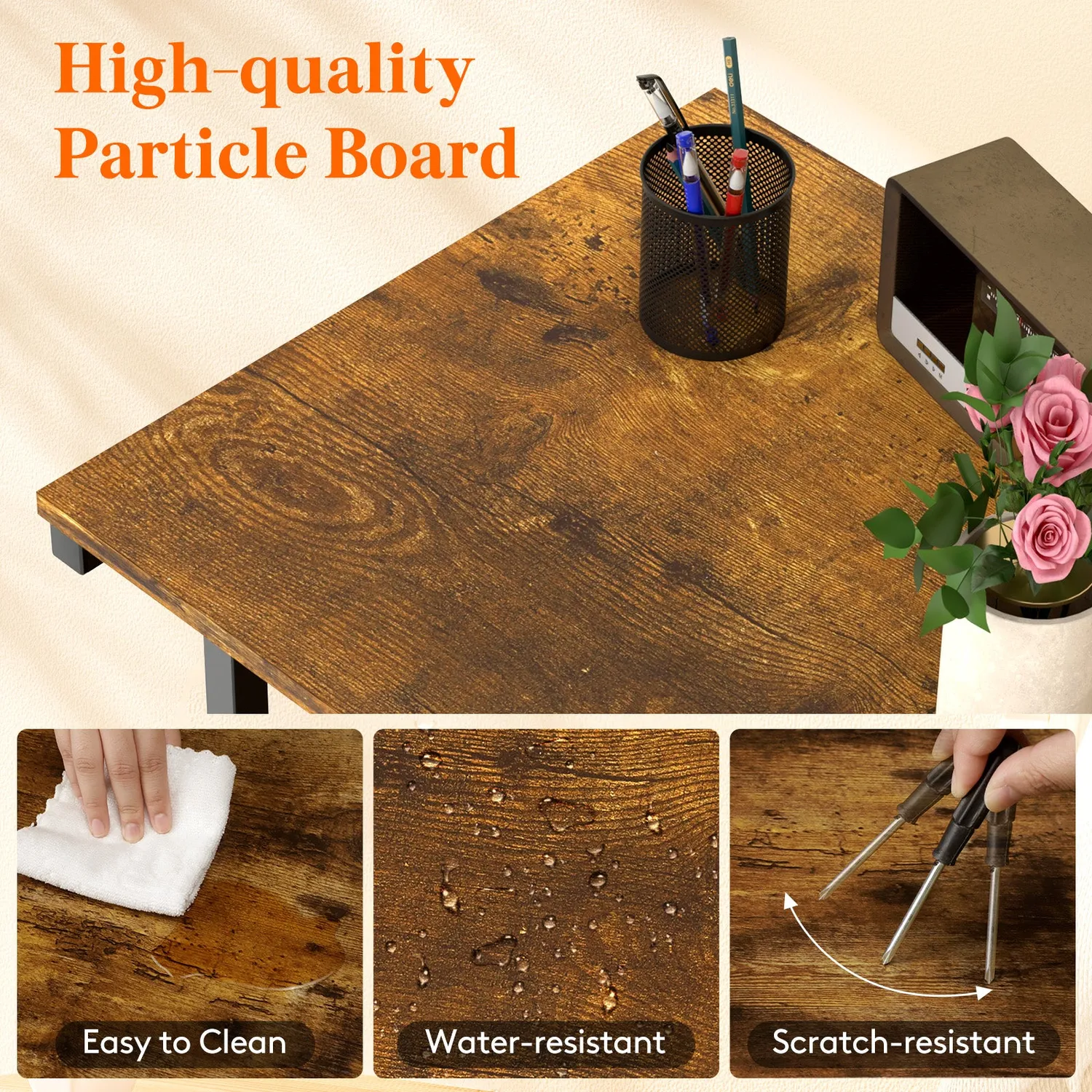 Lifewit Druckerständer mit Rollen Rustic Brown