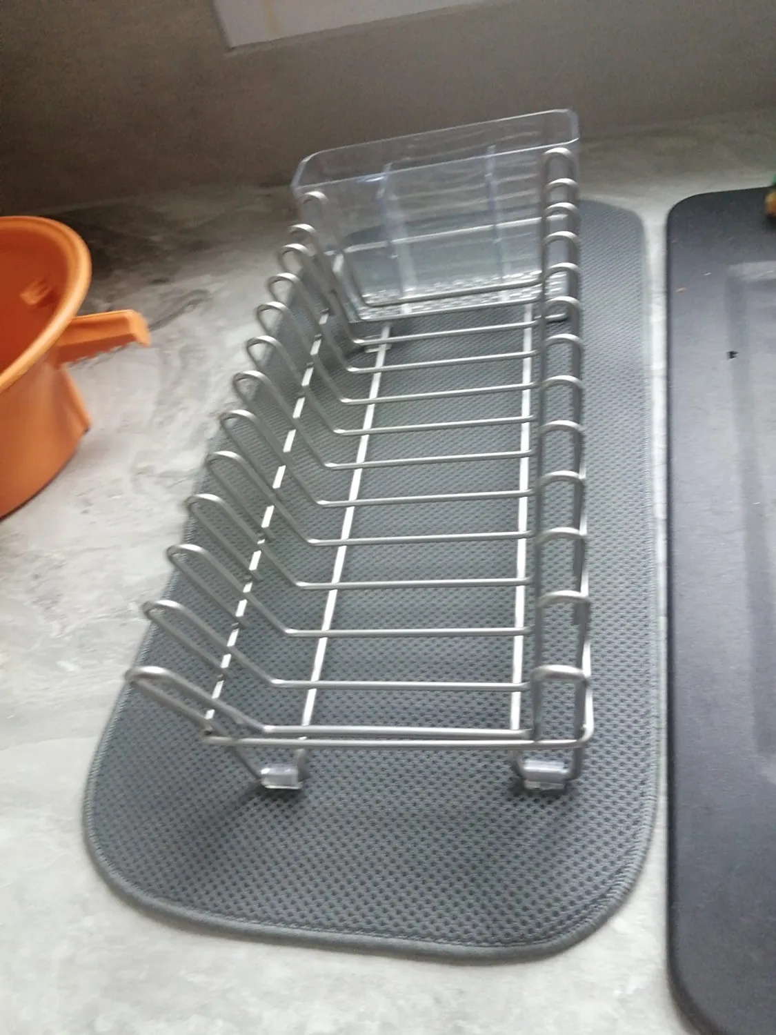 mDesign 379MDKEU Abtropfgestell Stahl silber mit Matte
