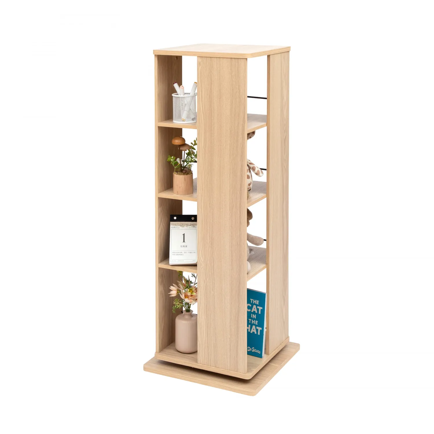 Iris Ohyama Revolving Book Shelf RBS-5S Eiche grau