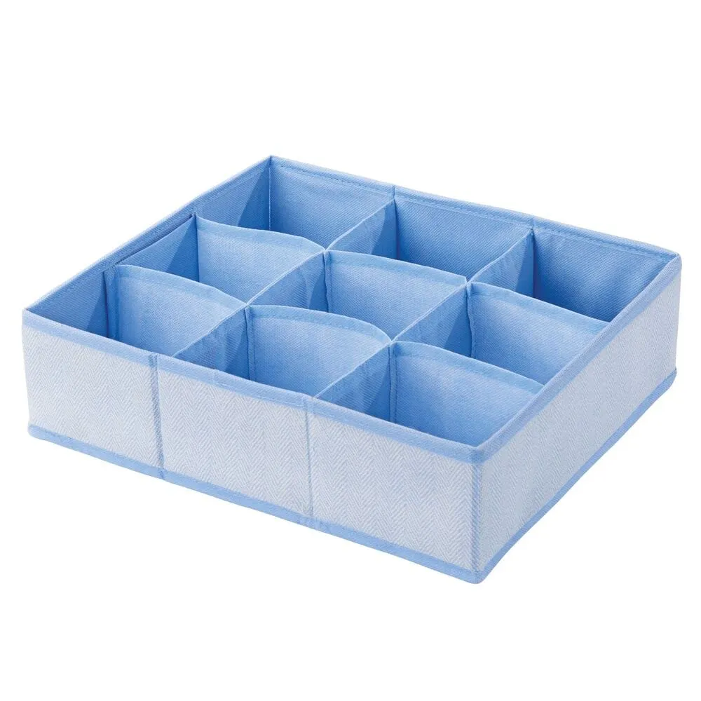mDesign Schrank Organizer 9 Fächer blau Fischgrät