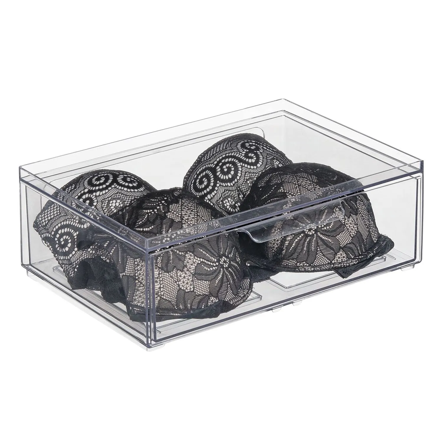 mDesign Schubladenbox Transparent Stapelbar