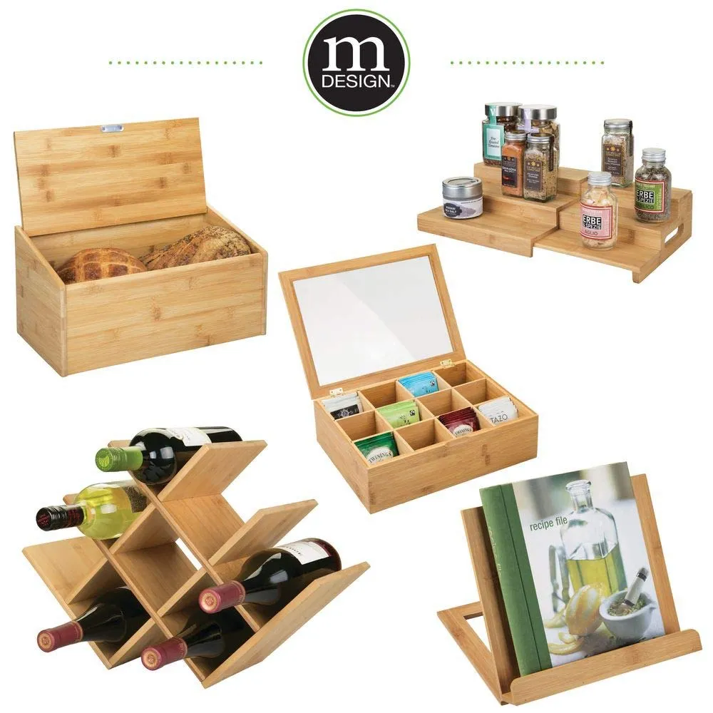 mDesign Brotkasten Bambus natur mit Deckel Brotbox Holz