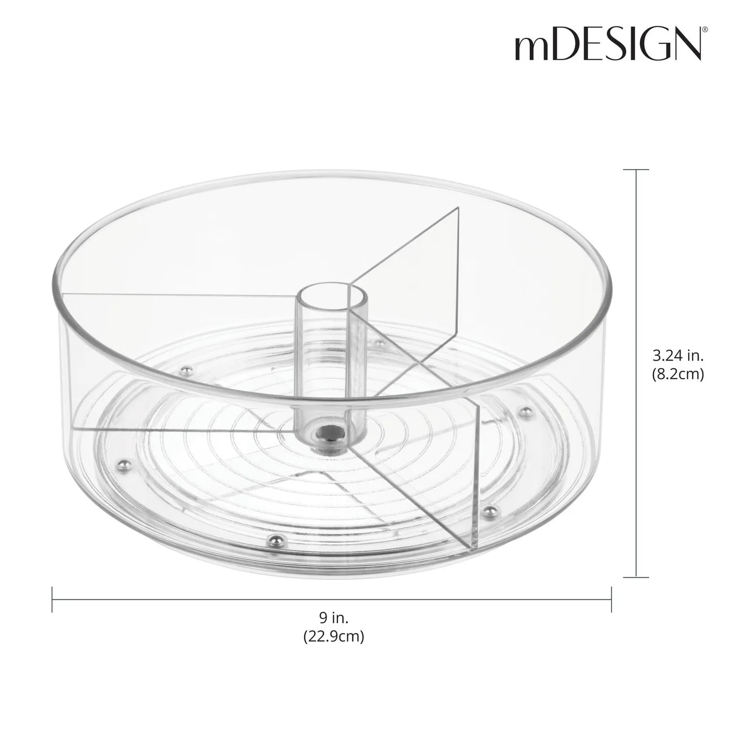 mDesign Lazy Susan Drehteller transparent für Kühlschrank