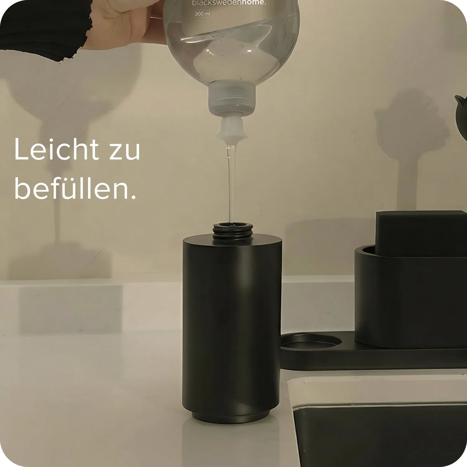 blackswedenhome Spülbecken Organizer Spül-Set schwarz matt Kunststein
