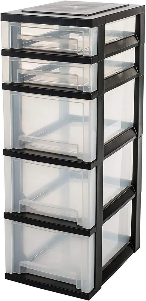 Iris Ohyama SDC-360 Rollcontainer 6 Schubladen schwarz