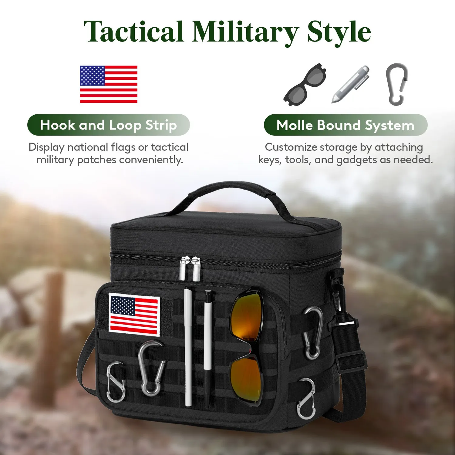 Lifewit Tactical Kühltasche 13L Schwarz auslaufsicher