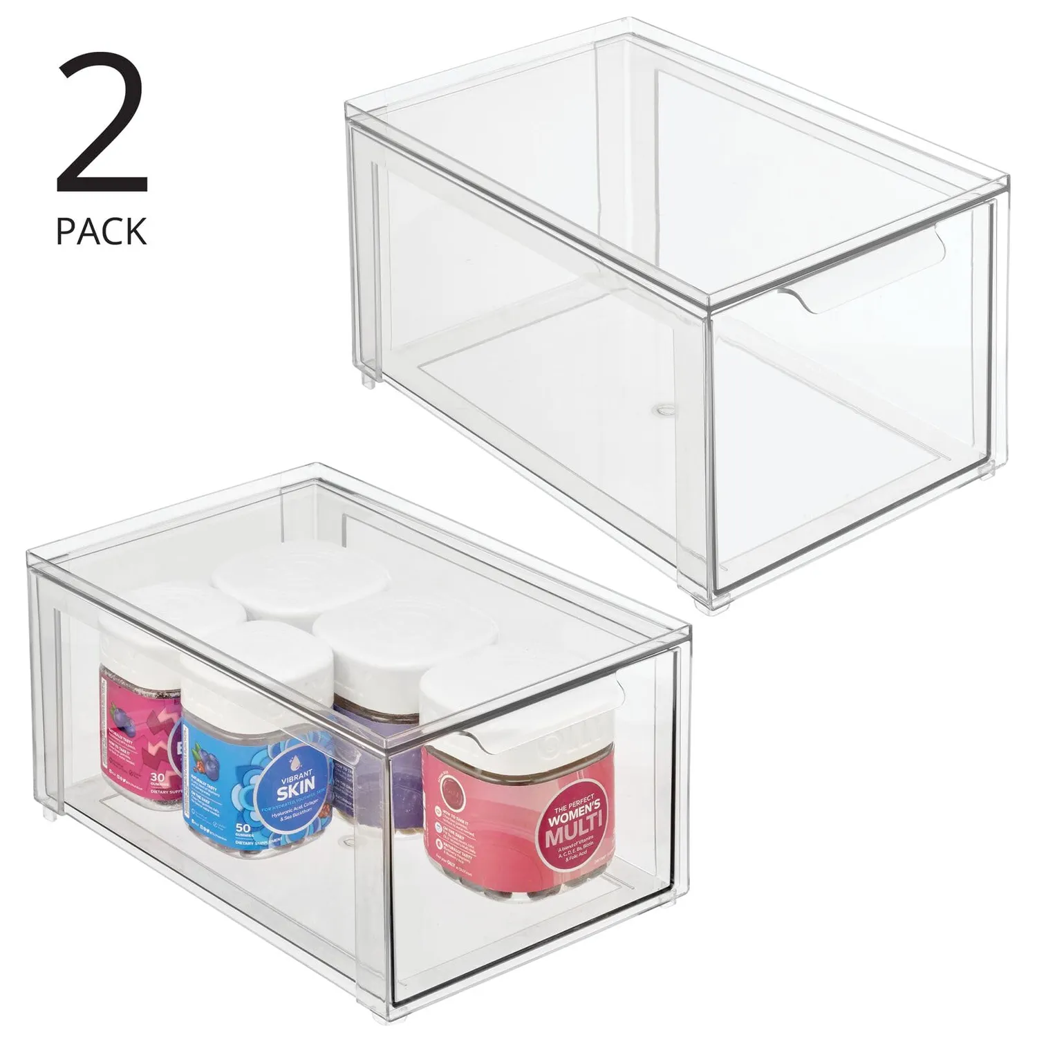 mDesign Kosmetikorganizer Schubladenbox Transparent 2er Set