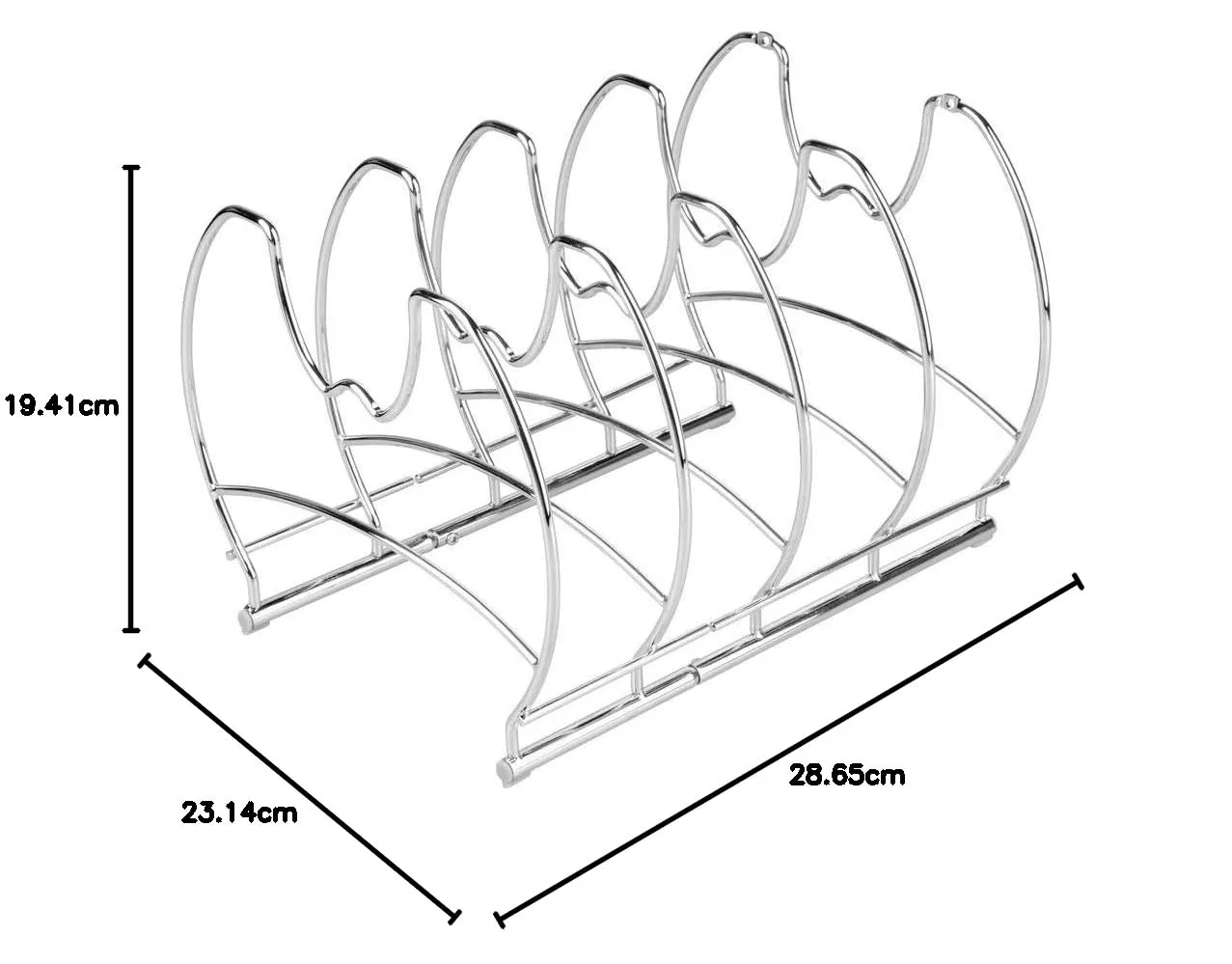mDesign Pfannenhalter Küchenorganizer 2er-Set silber Metall