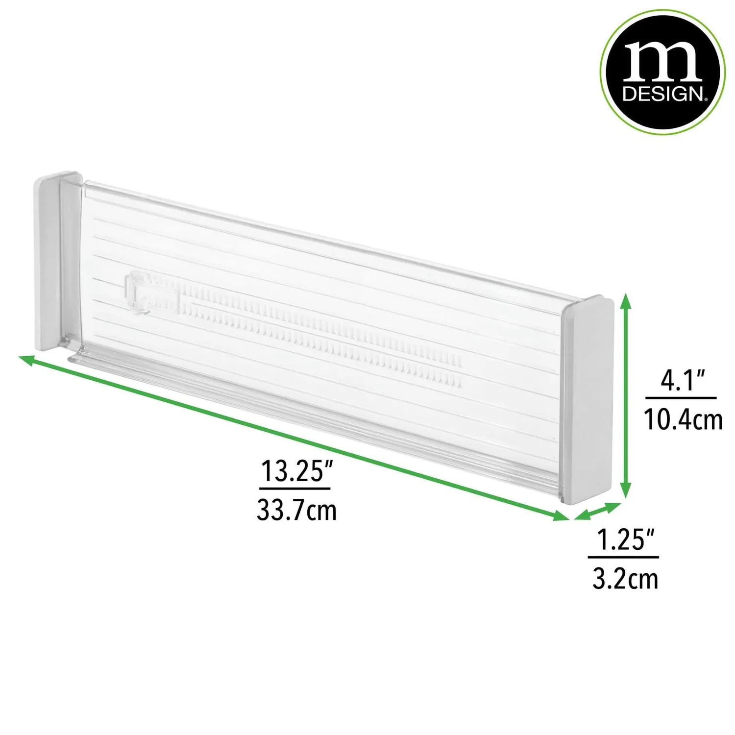 mDesign Schubladen-Organizer Kunststoff Trennwand 2er-Set Transparent