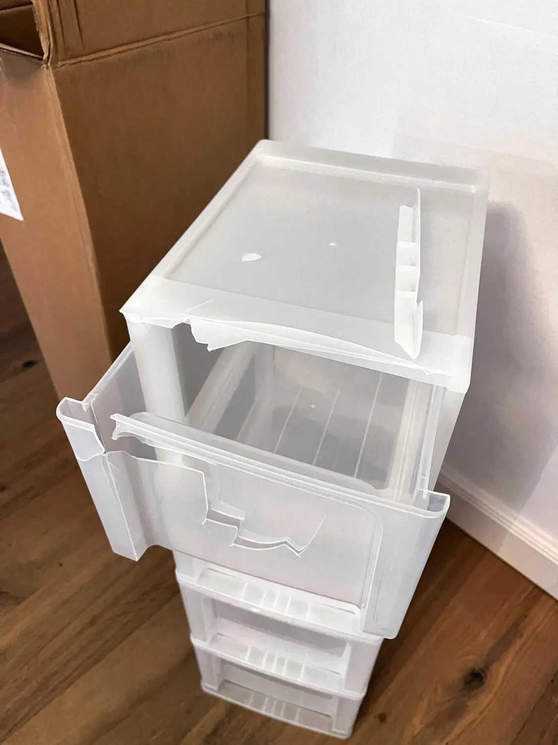 Iris Ohyama OCH-2400 Schubladenbox 4 Fächer Mattweiß A4