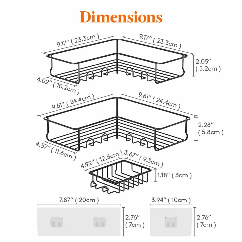 Lifewit Duschregal Ecke Duschablage 3er Set ohne Bohren