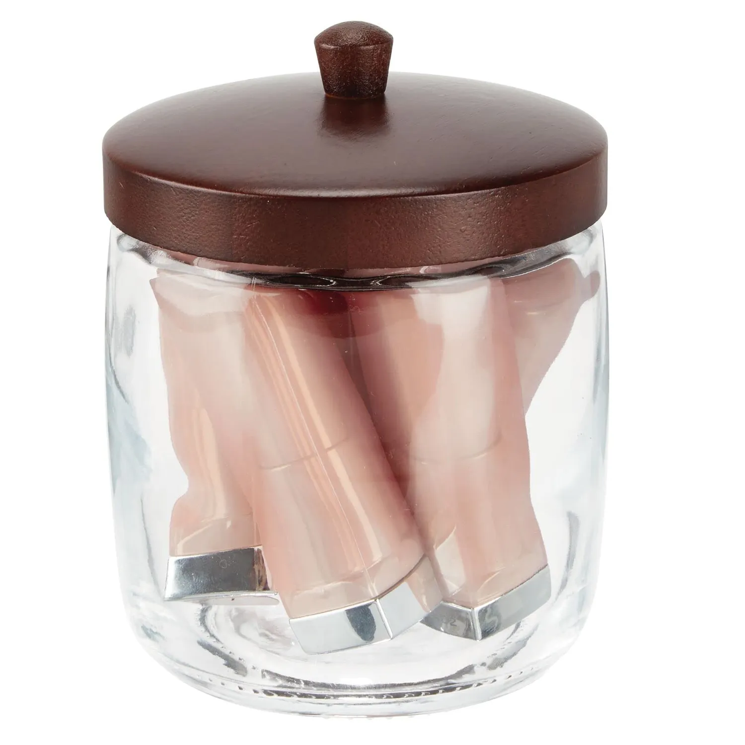 mDesign Apothekerglas Glas Bambusdeckel 2er-Set transparent