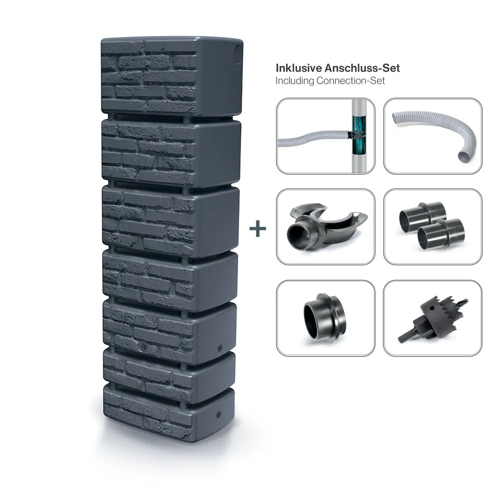 Kreher Tower Brick 350 Liter Regentonne Braun 350L frostsicher