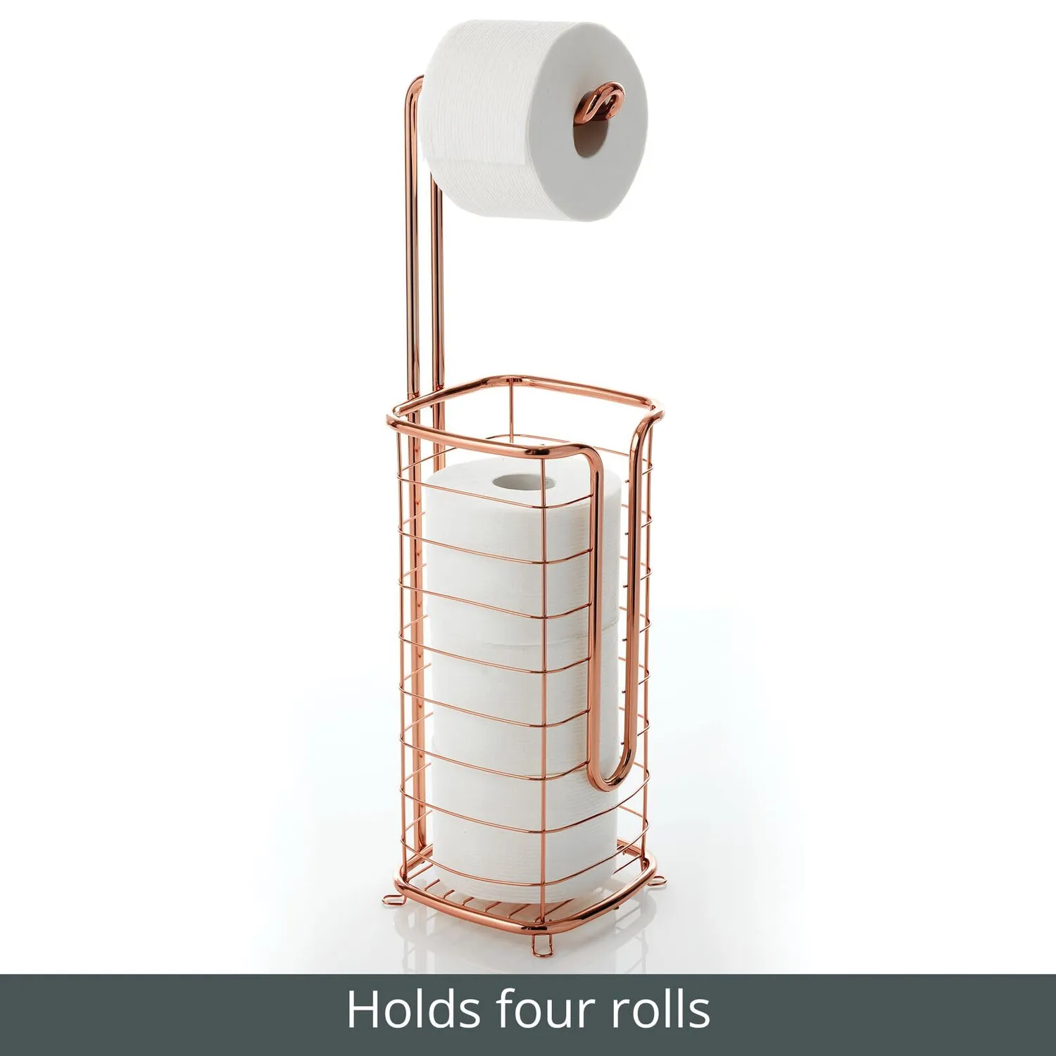 mDesign Omni Toilettenpapierhalter freistehend Stahl für 4 Rollen