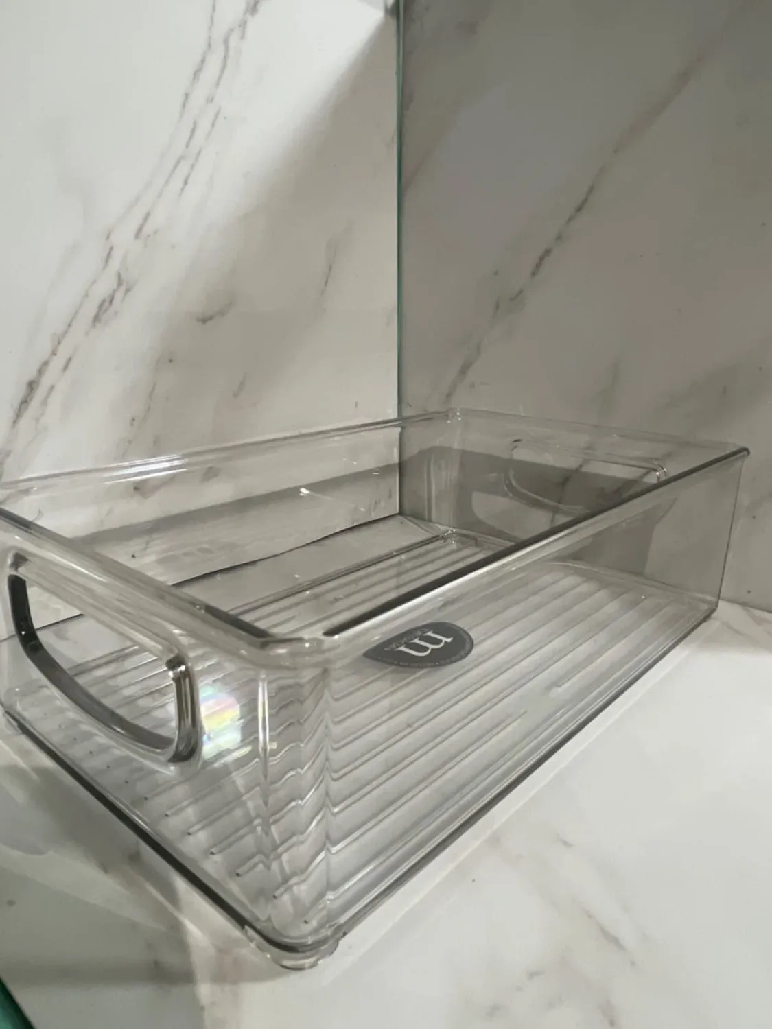 mDesign Ablagebox mit Griffen transparent 4er-Set Bad