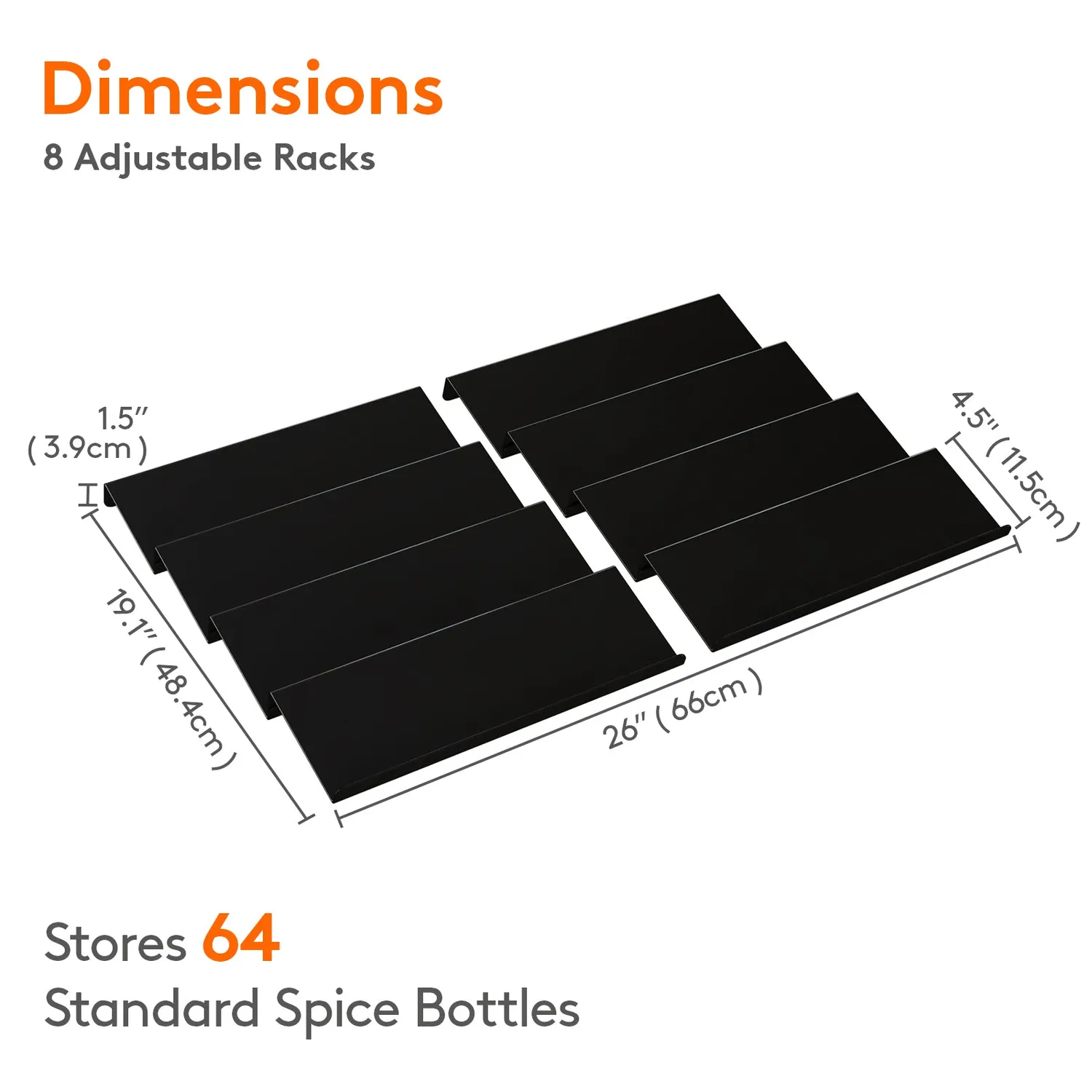 Lifewit Spice Rack Gewürzregal Schublade 4 Ebenen verstellbar