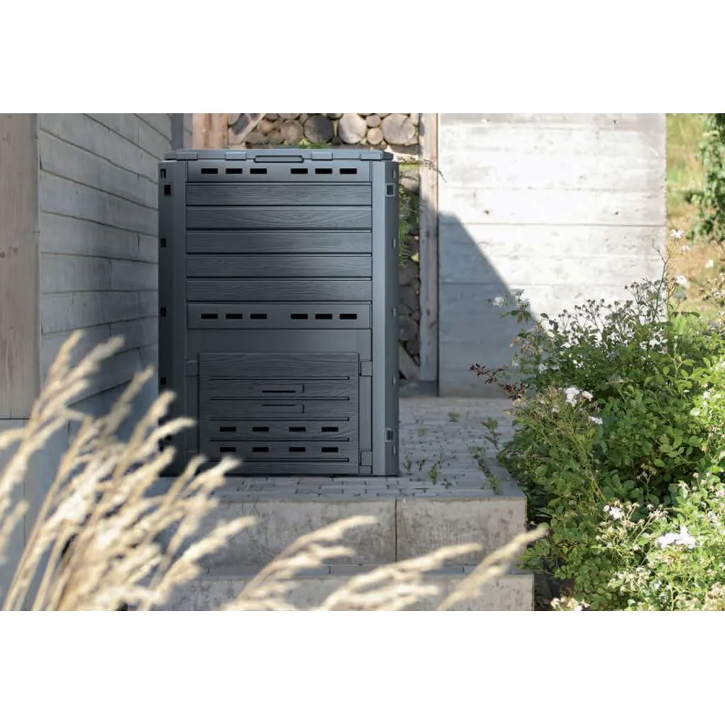 Kreher Woody Komposter 280 Liter Anthrazit mit Deckel