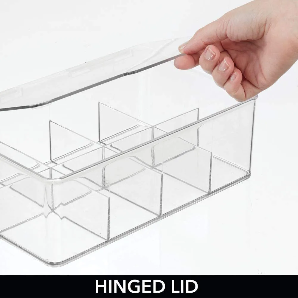 mDesign Küchen Organizer 8 Fächer transparent Griff