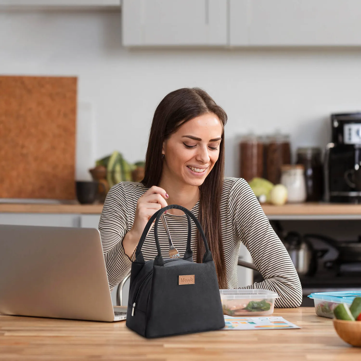 Lifewit Lunchtasche isoliert schwarz Medium wasserabweisend