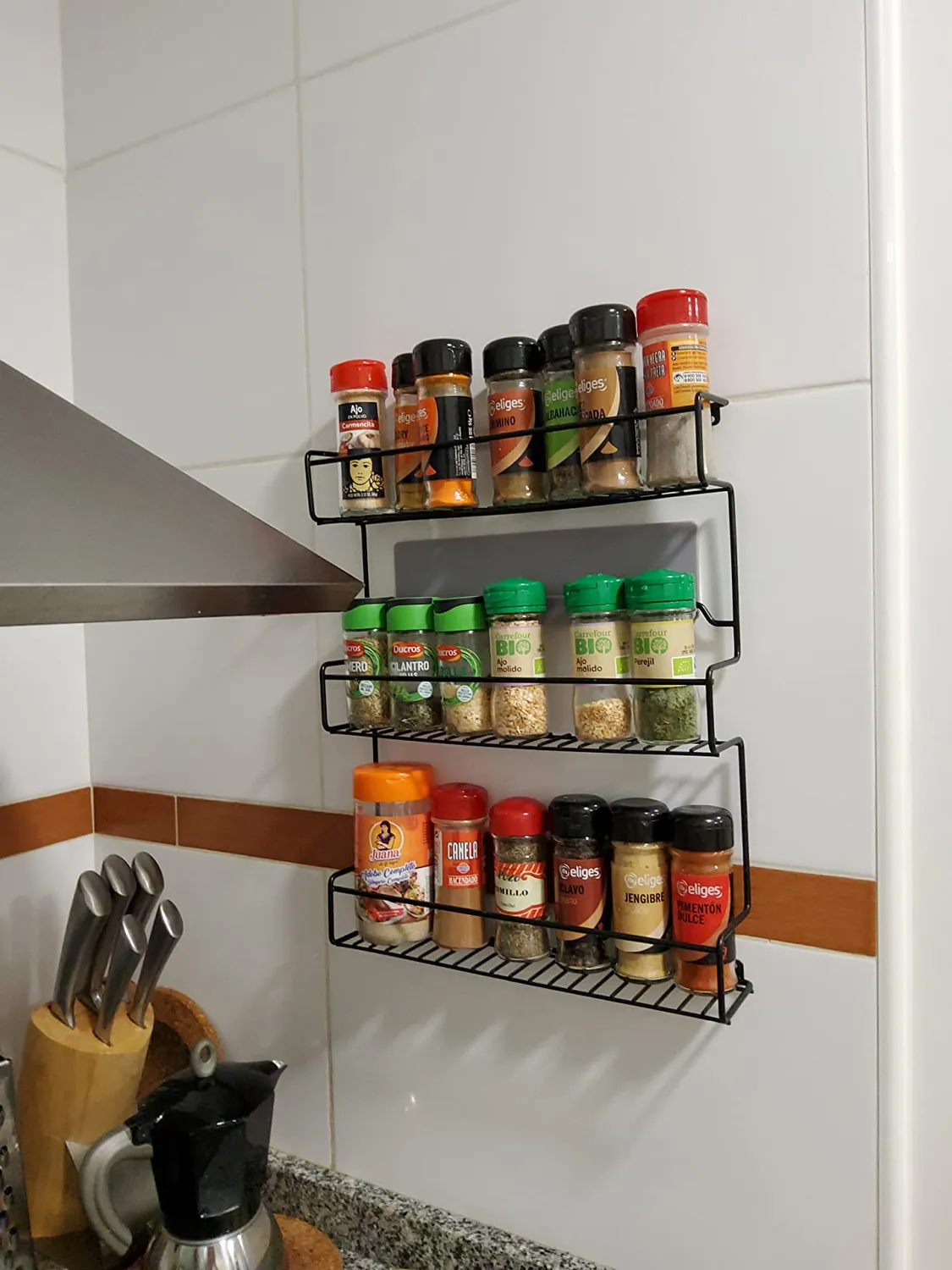 mDesign Gewürzregal Selbstklebend 2er-Set Schwarz