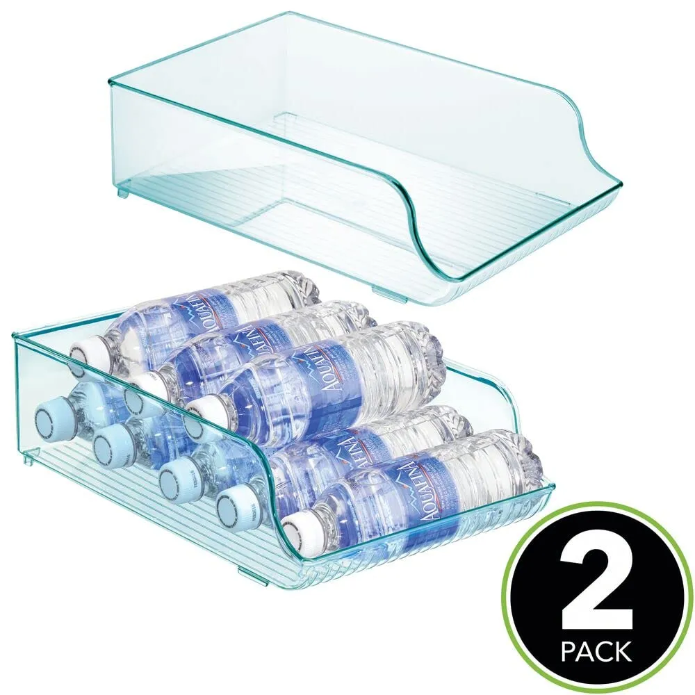 mDesign Flaschenregal stapelbar 2er Set Flaschenhalter Hellblau