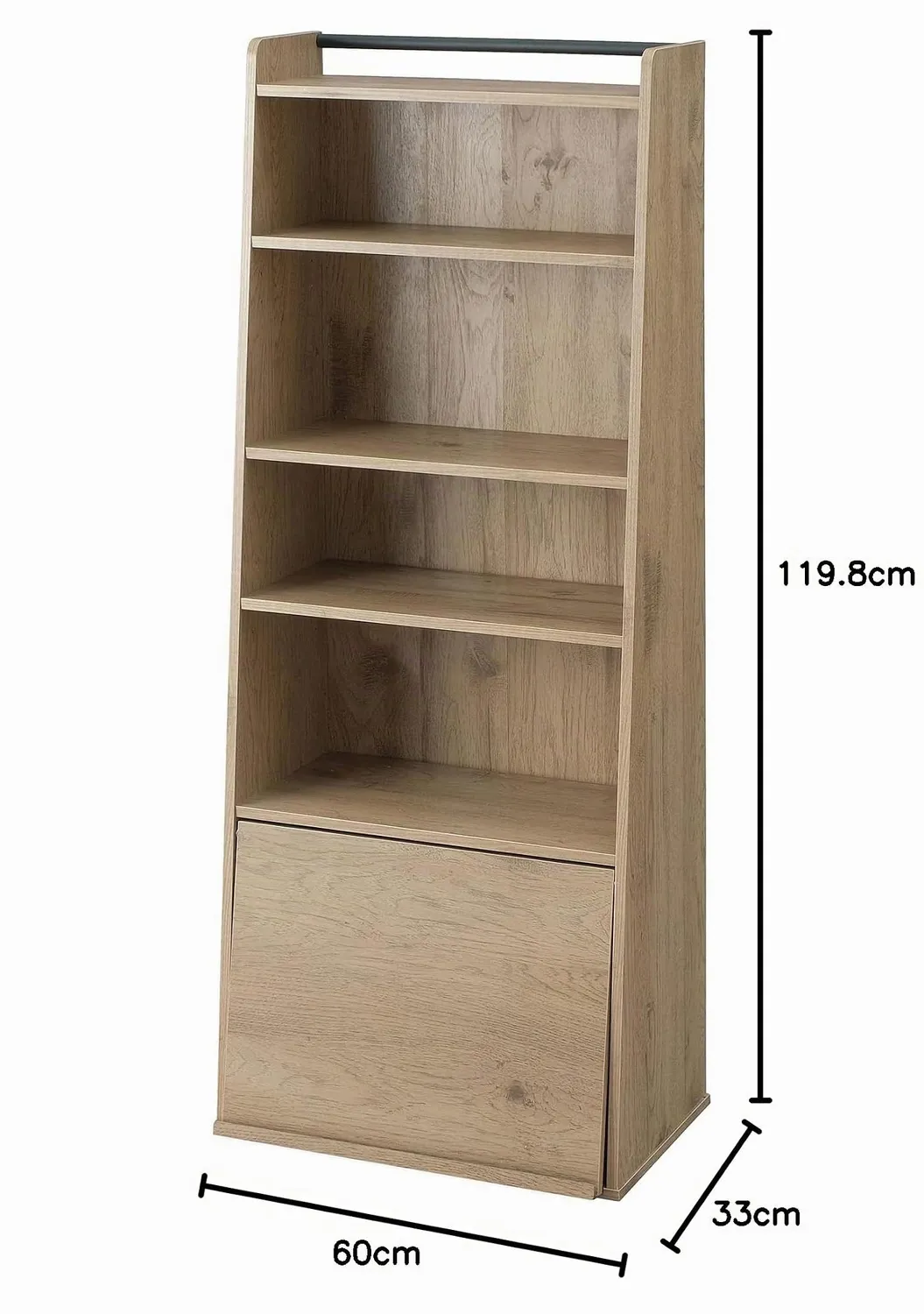 Iris Ohyama IWMG-5 Bücherregal aschbraun mit Klapptür