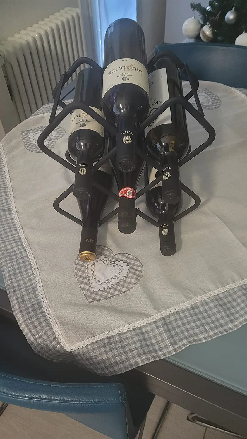 mDesign Weinregal 05151 Metall schwarz für 5 Flaschen