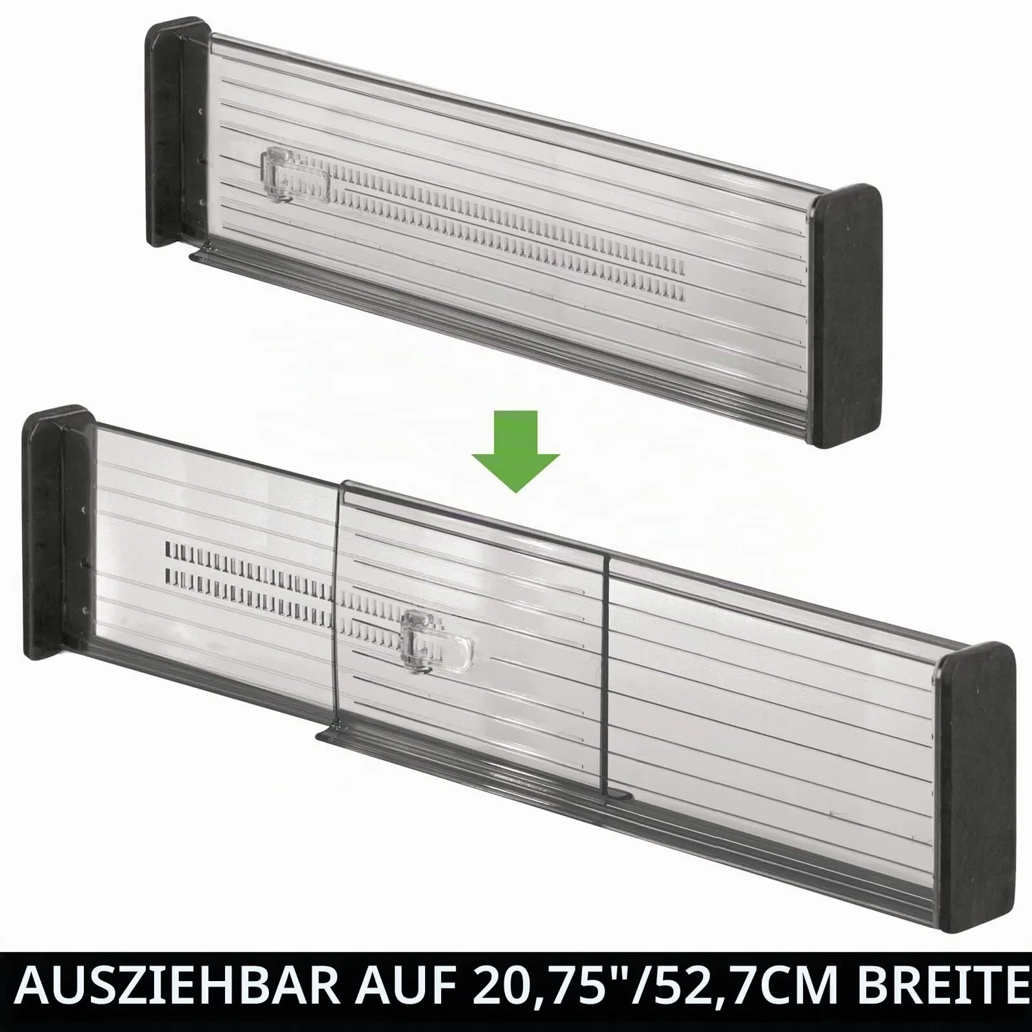 mDesign Schubladenteiler Verstellbar 8 Stück Dunkelgrau