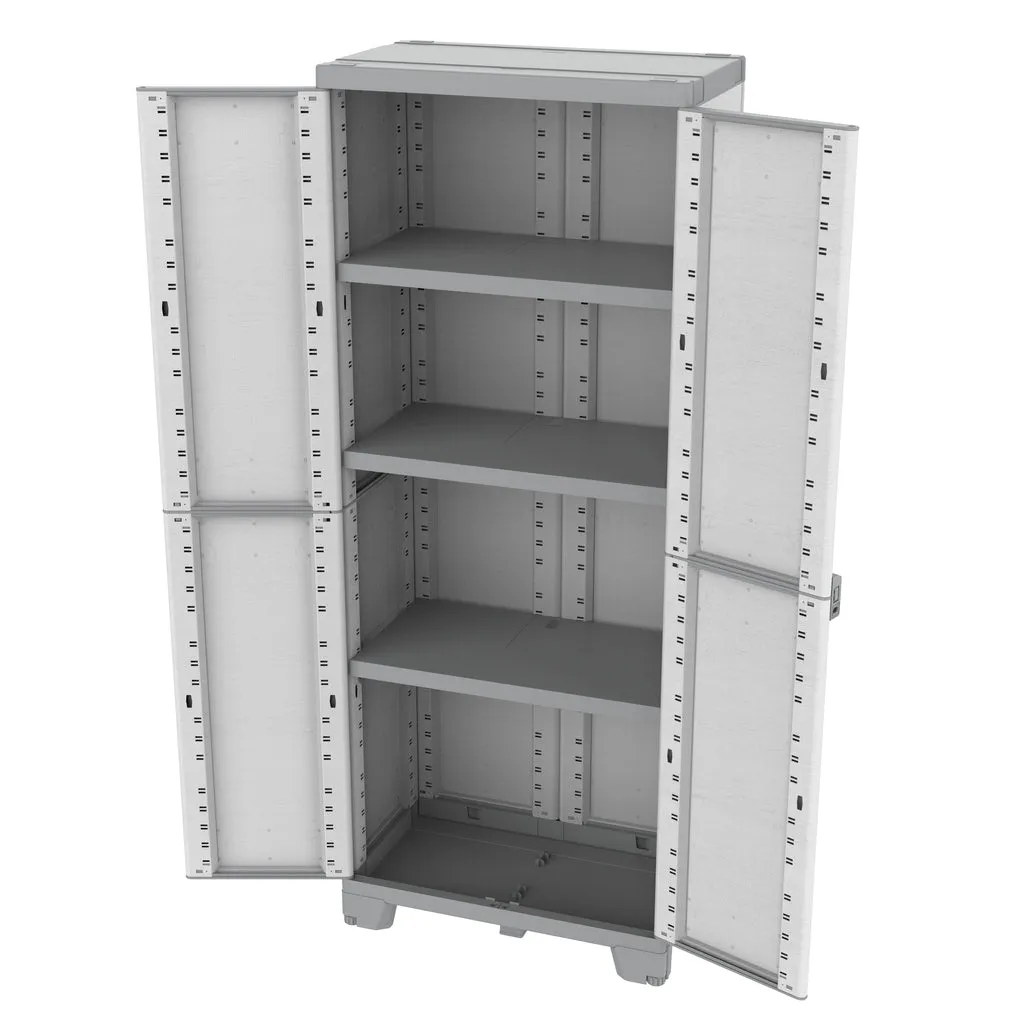 Kreher Sequoia Spindschrank Kunststoffschrank grau Holz