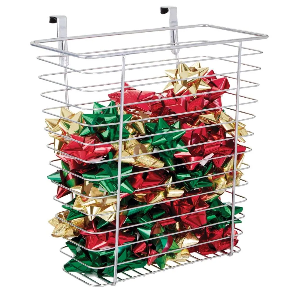 mDesign Schranktürkorb Metall Silber Folien Organizer Hänge