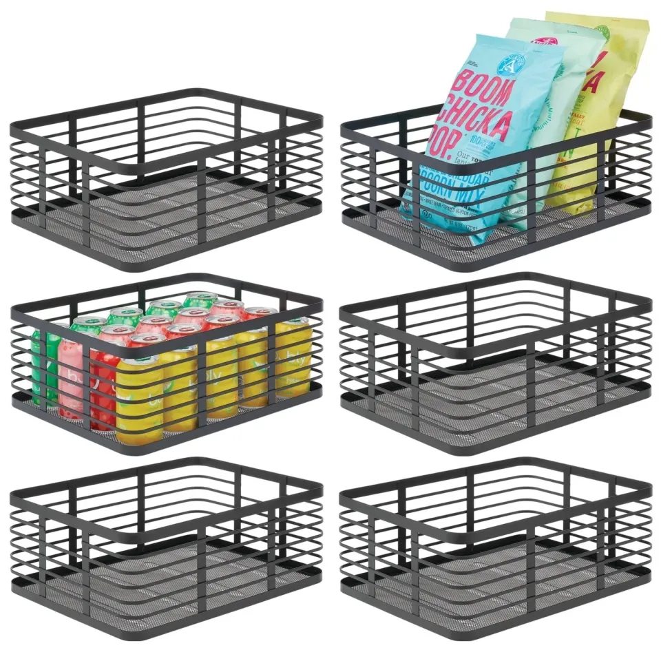 mDesign Allzweckkorb Draht schwarz 6er-Set 30,5 cm