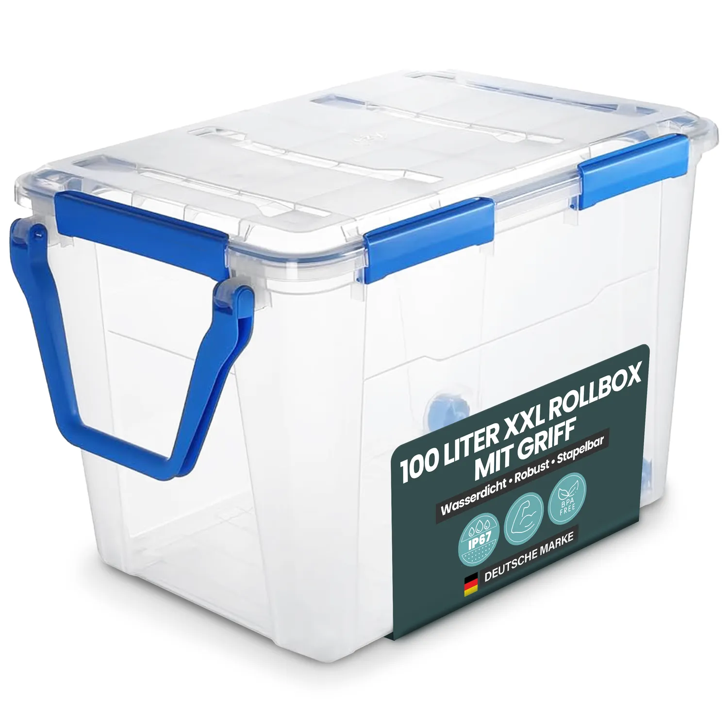 Kreher Aufbewahrungsbox IP67 50 Liter transparent Deckel