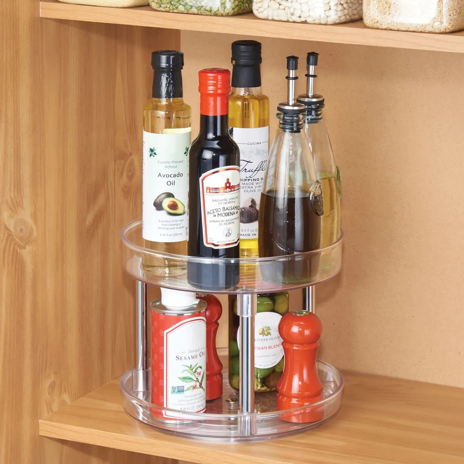 mDesign Lazy Susan Gewürzregal Dreh 2-stöckig 2er-Set