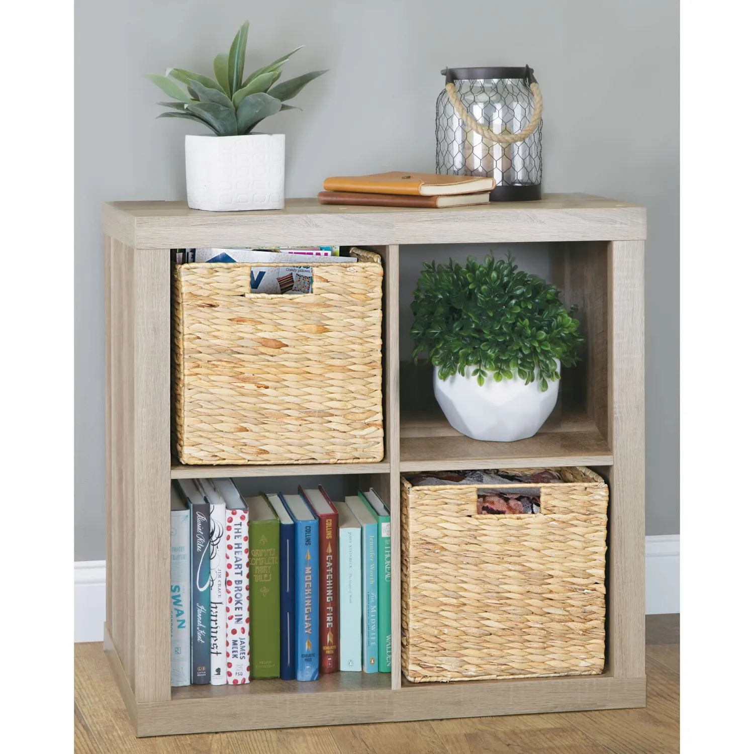 mDesign Aufbewahrungskorb Wasserhyazinthe 2er-Set natur 26,7cm
