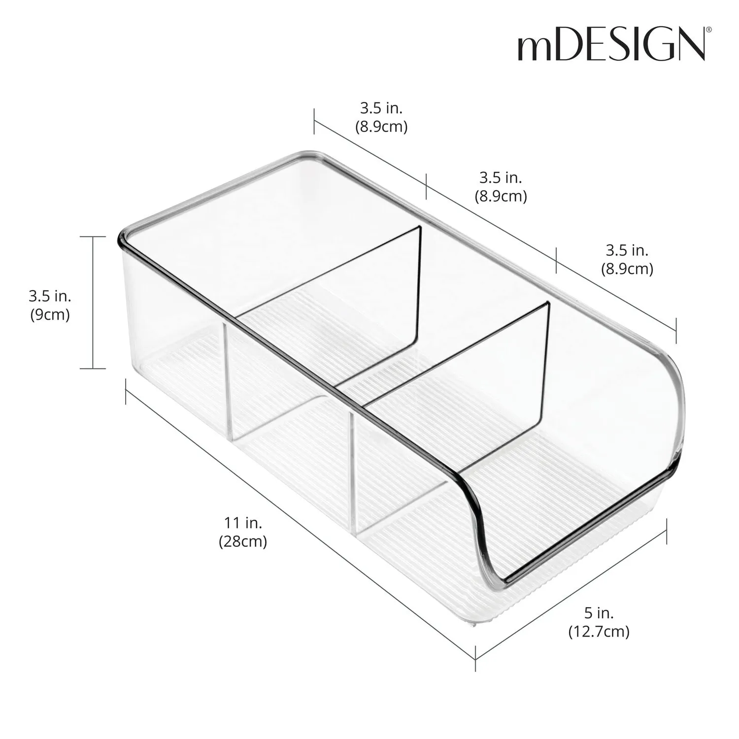 mDesign Küchen Organizer Aufbewahrungsbox 8er-Set transparent