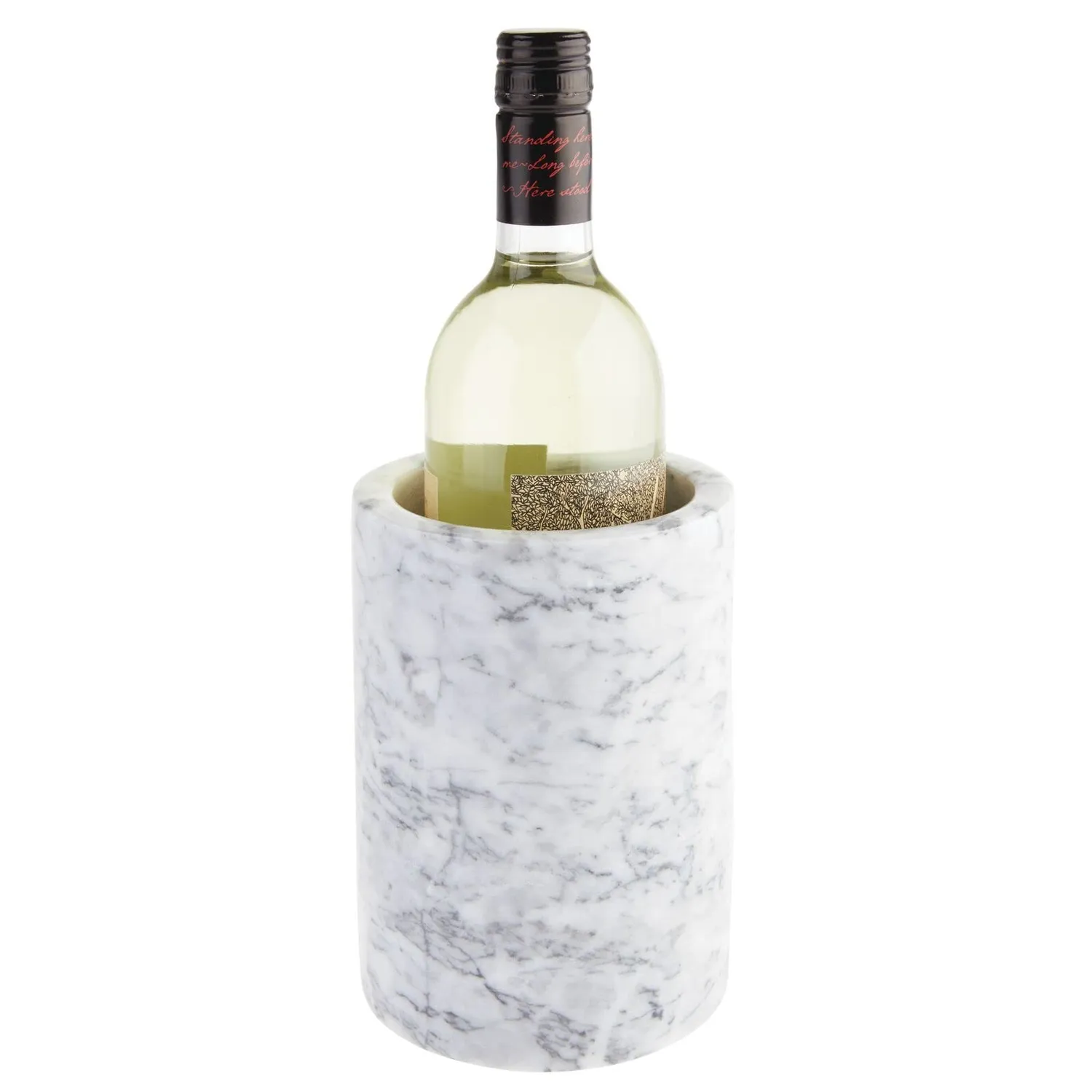 mDesign Weinkühler Flaschenkühler weißer Marmor 1 Flasche