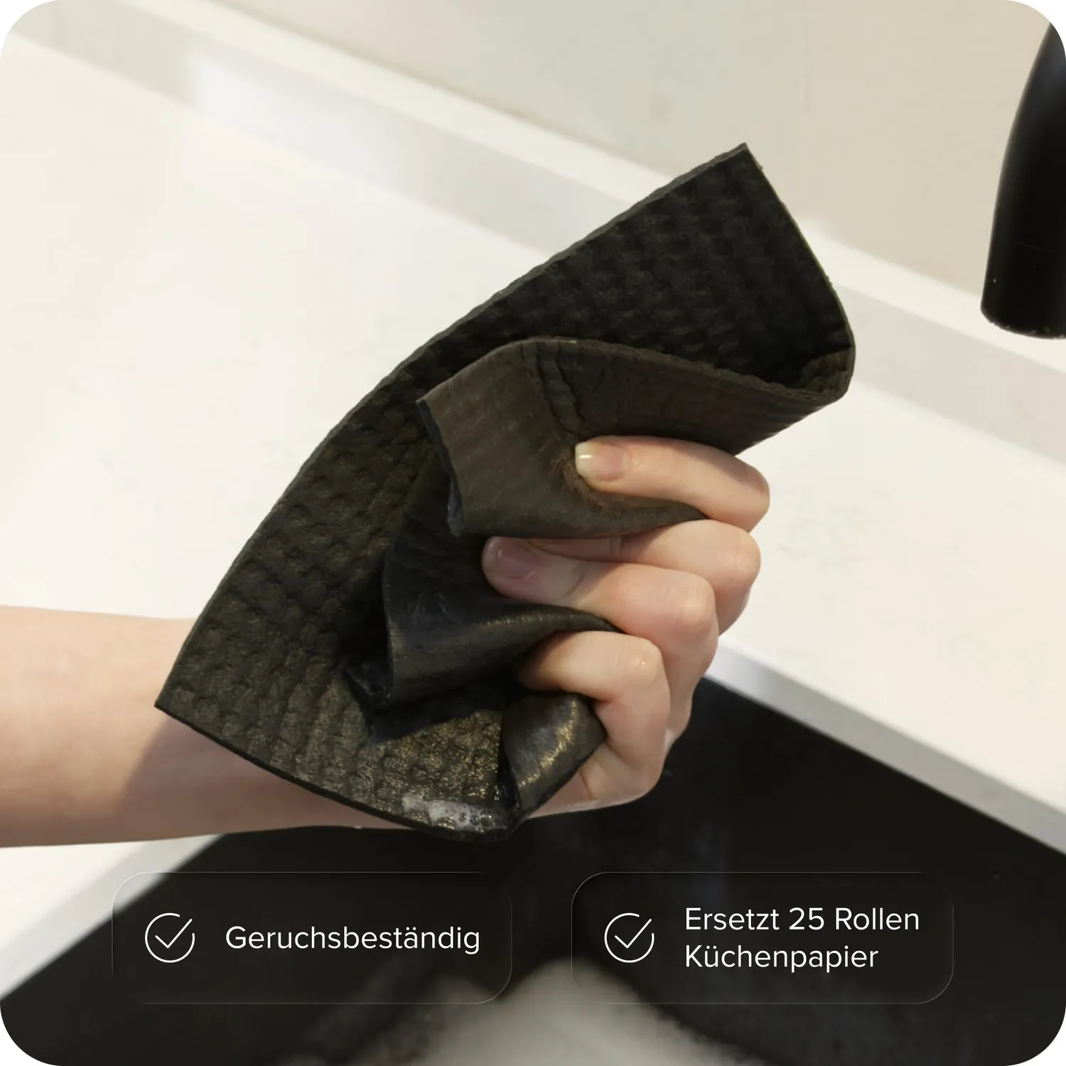Black Geschirrtücher Schwarz Baumwolle 10er-Pack