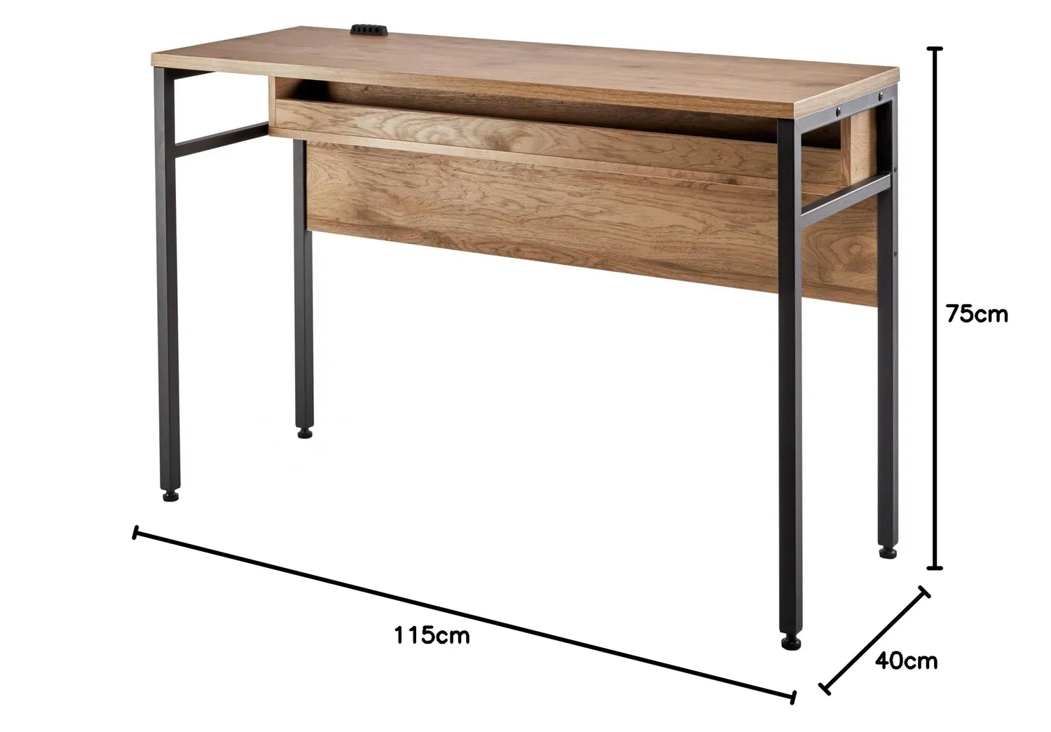 Iris Ohyama CDS-1150 Schreibtisch 100x40 cm Esche-Braun mit Kabelfach