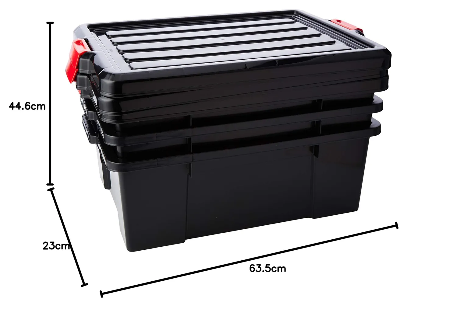 Iris Ohyama SK-430 Aufbewahrungsbox 43L schwarz 3er-Set